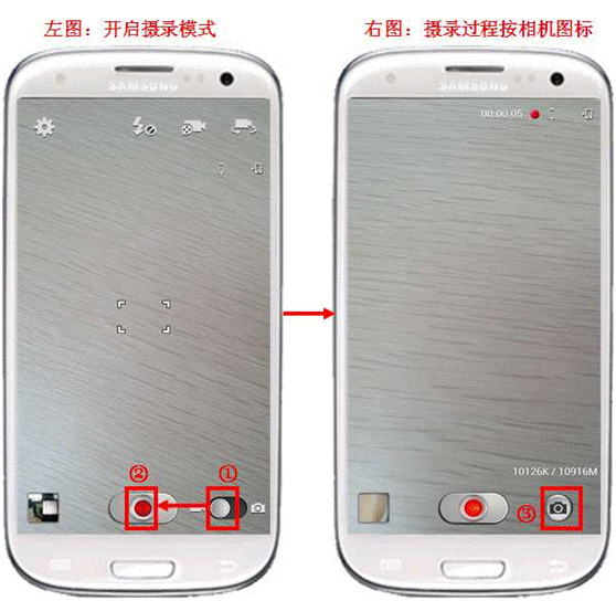 三星I9300如何在录制视频过程中进行场景拍照